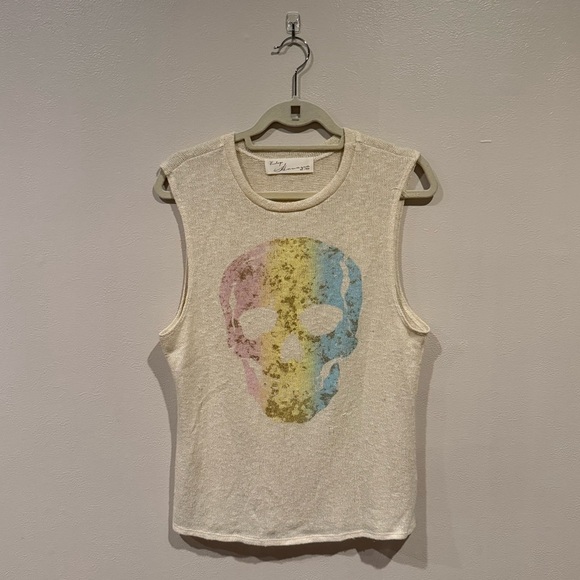 Vintage Havana Tops - Vintage Havana Multicolor Skull Graphic Sleeveless Top